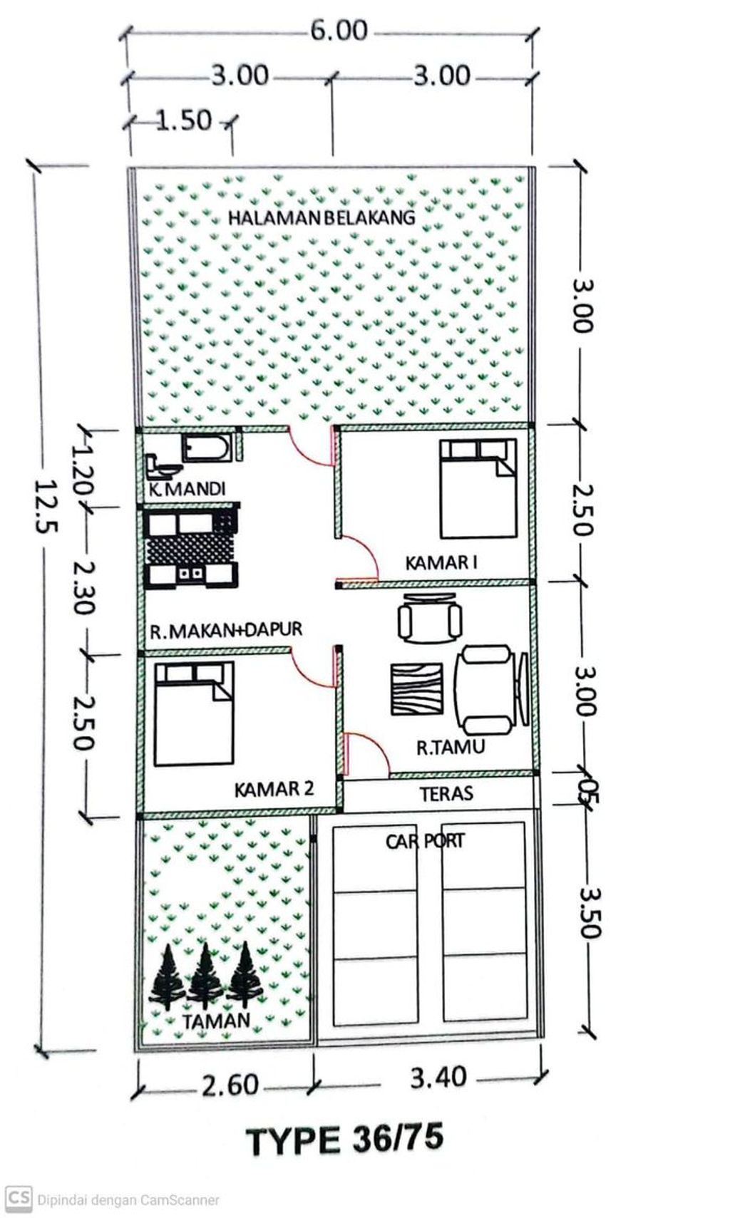 foto denah rumah tipe 36 perumahan NICOLIA