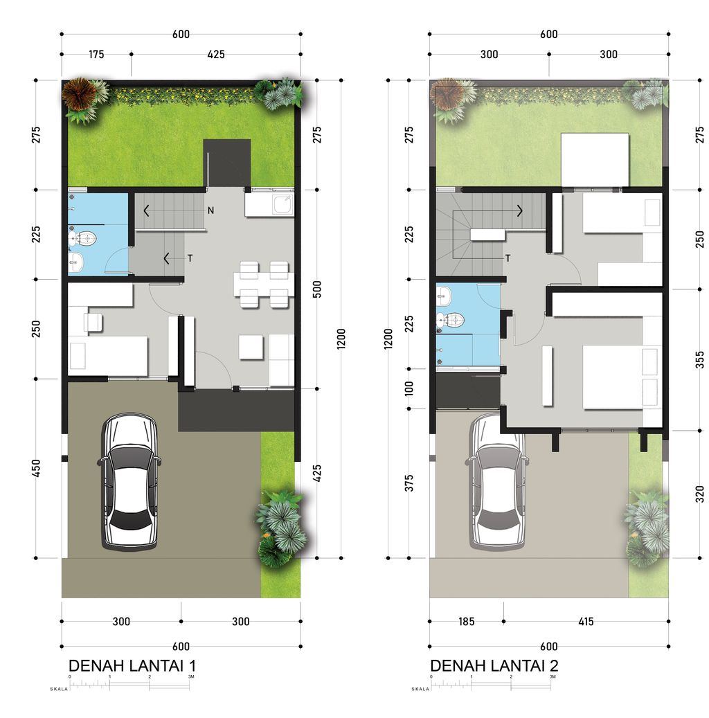 foto denah rumah tipe HOOK 69 M3 perumahan ROYAL SENTRALAND BTP