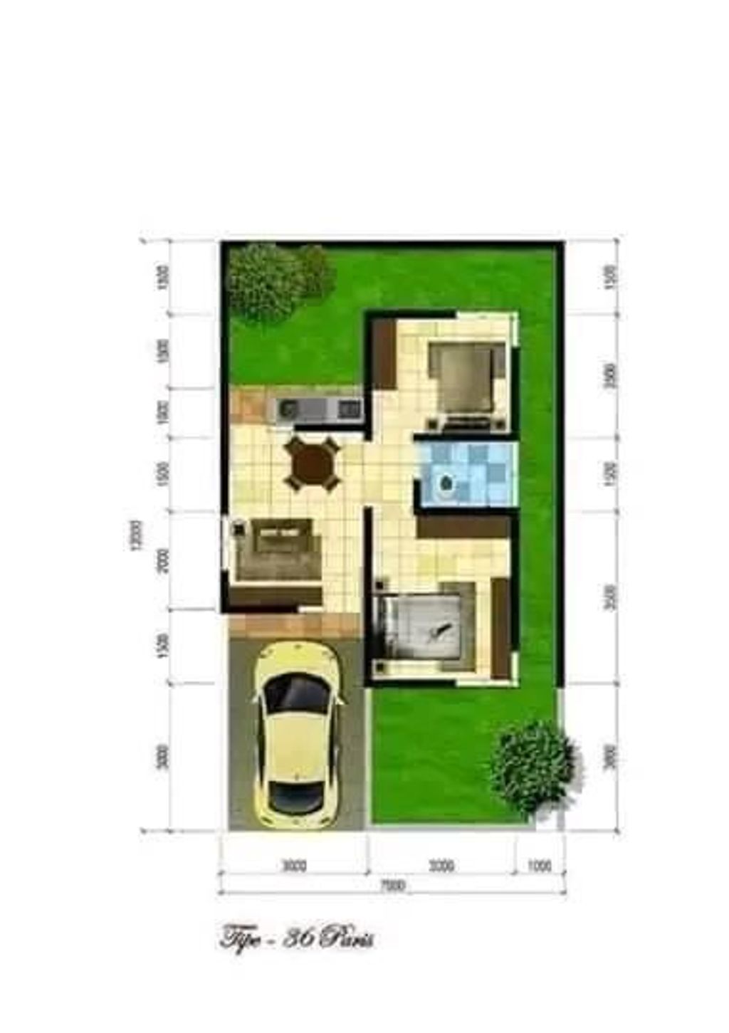 foto denah rumah tipe single perumahan GRIYA PESONA