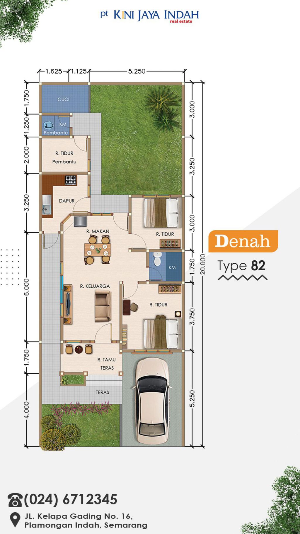 foto denah rumah tipe T.82 / 160 perumahan PLAMONGAN INDAH JASMINE PARK