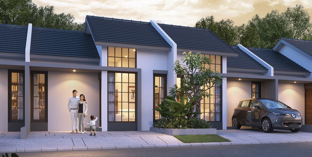 foto tampak rumah tipe CAMDEN-60 perumahan CITRALAND PURI SERANG/ALILA II