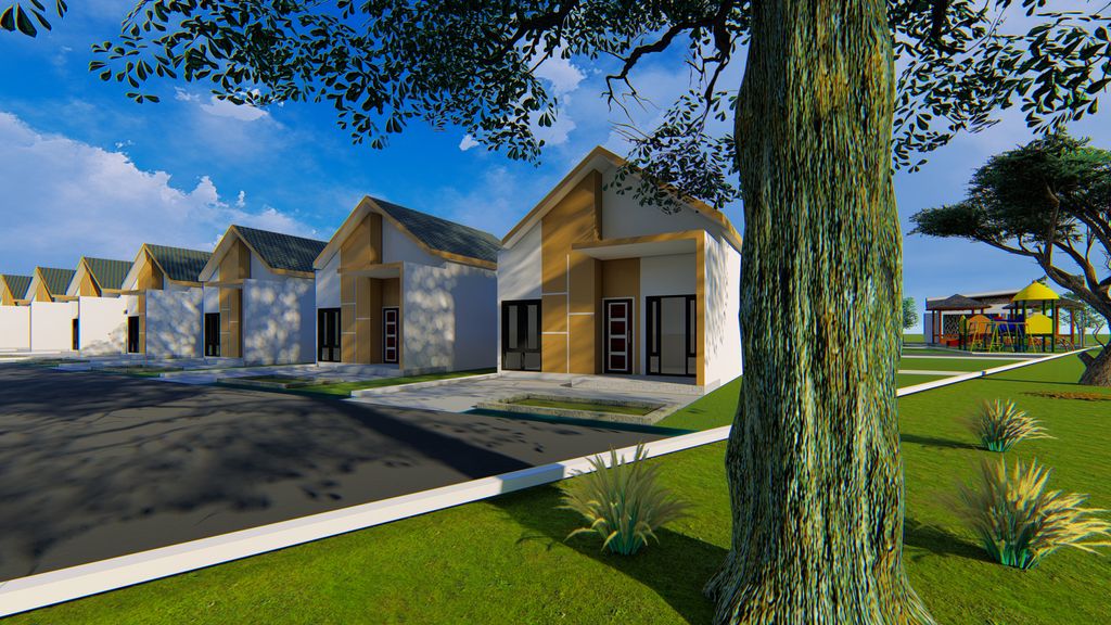 foto tampak rumah tipe 36 Tahun 2024 perumahan GREEN ARSYAD RESIDENCE