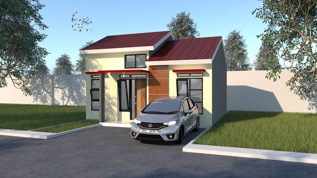 foto tampak rumah tipe 36 (2023) perumahan GREENLAKE