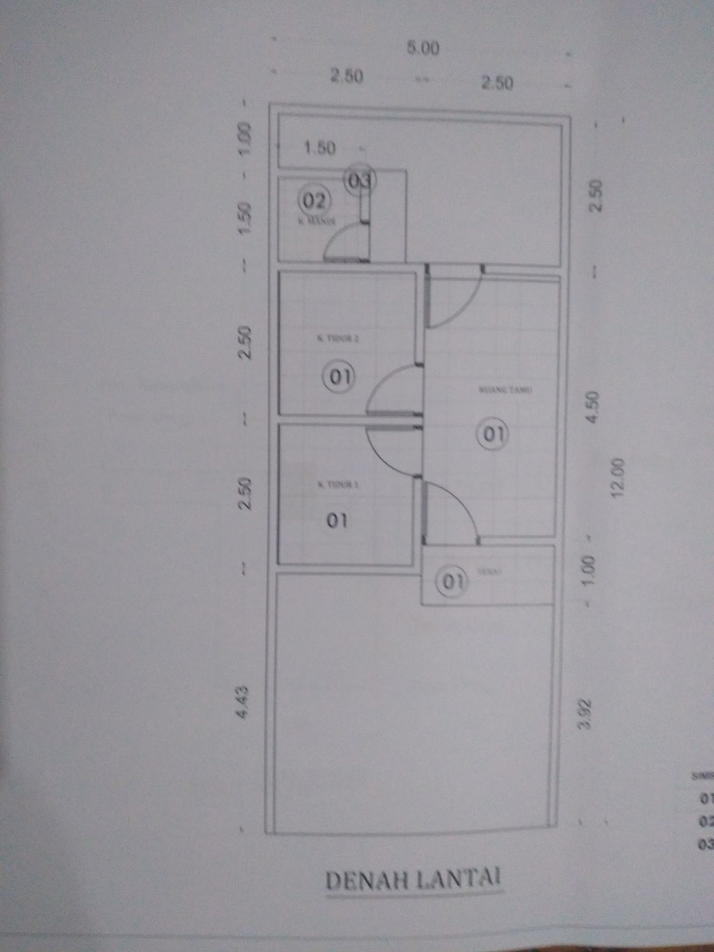 foto denah rumah tipe T30/60 perumahan Grand Surya Batursari