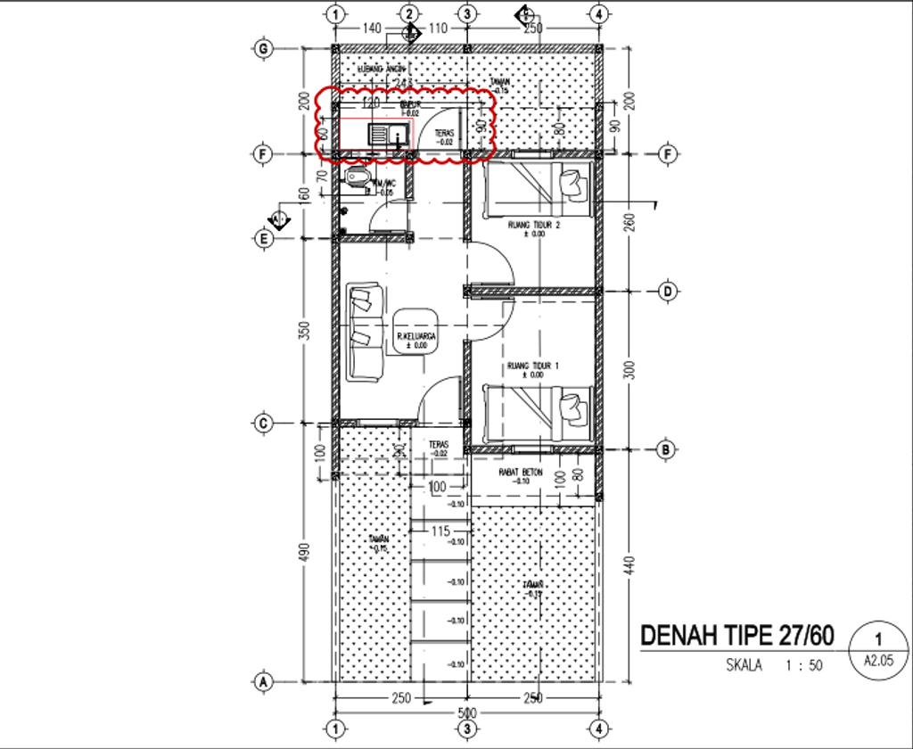 foto denah rumah tipe 27/60 perumahan PUSPA GRIYA thp2