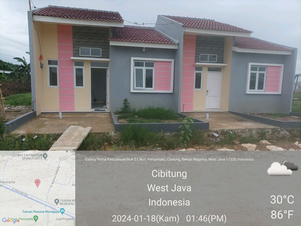 foto tampak rumah tipe 30/60 perumahan Mutiara Garden Cibitung