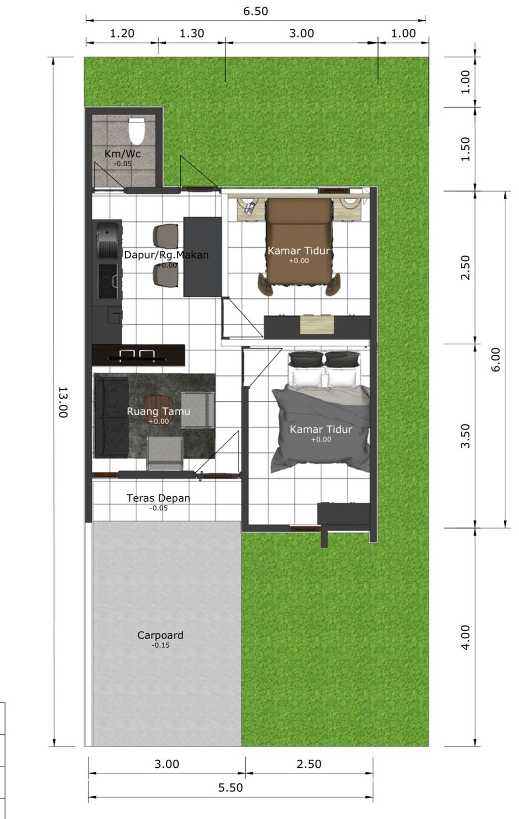 foto denah rumah tipe 36 perumahan GRIYA TANAH JAYA