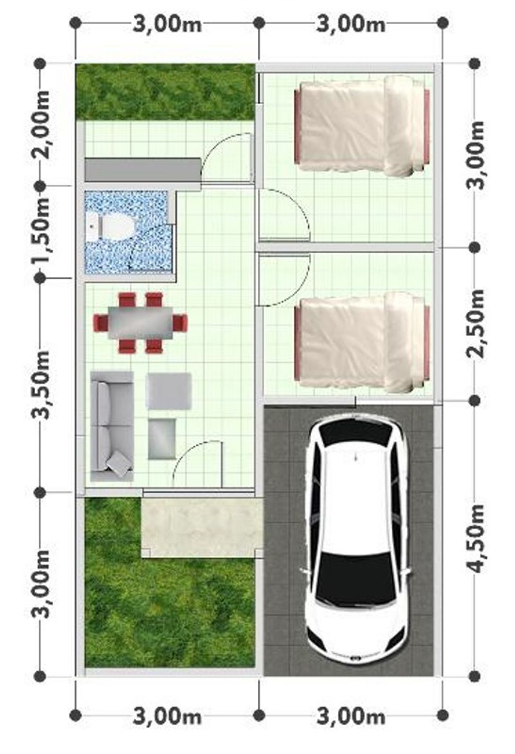 foto denah rumah tipe 36/60M perumahan ALANA HILLS REGENCY