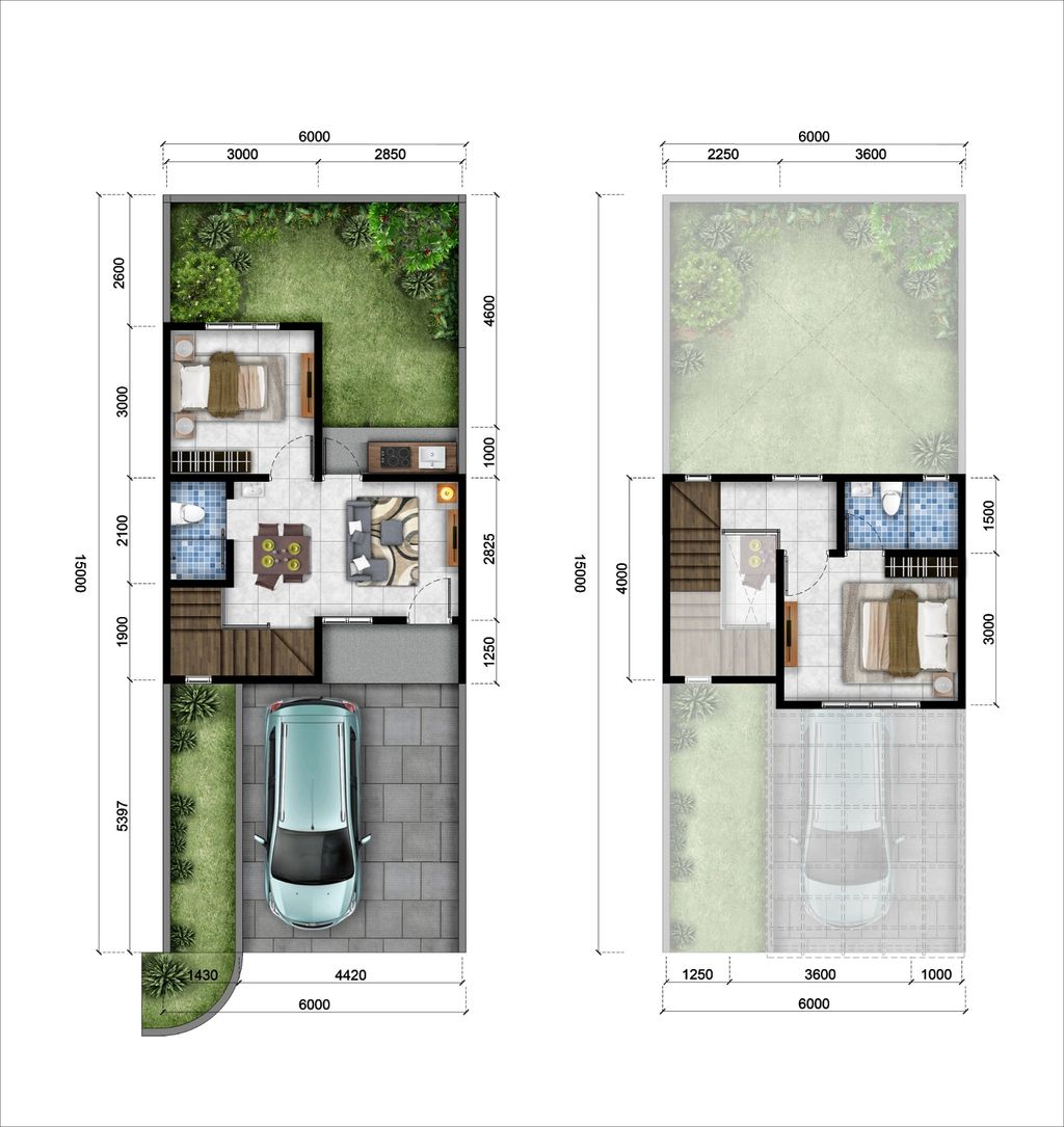 foto denah rumah tipe Lily perumahan Metland Tambun Bekasi