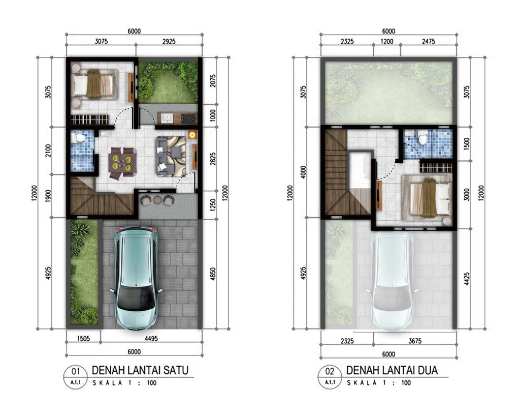 foto denah rumah tipe Emerald B perumahan Metland Tambun Bekasi