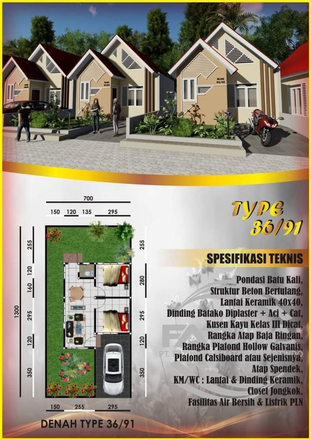 foto denah rumah tipe 36 perumahan Lebani Land Residence