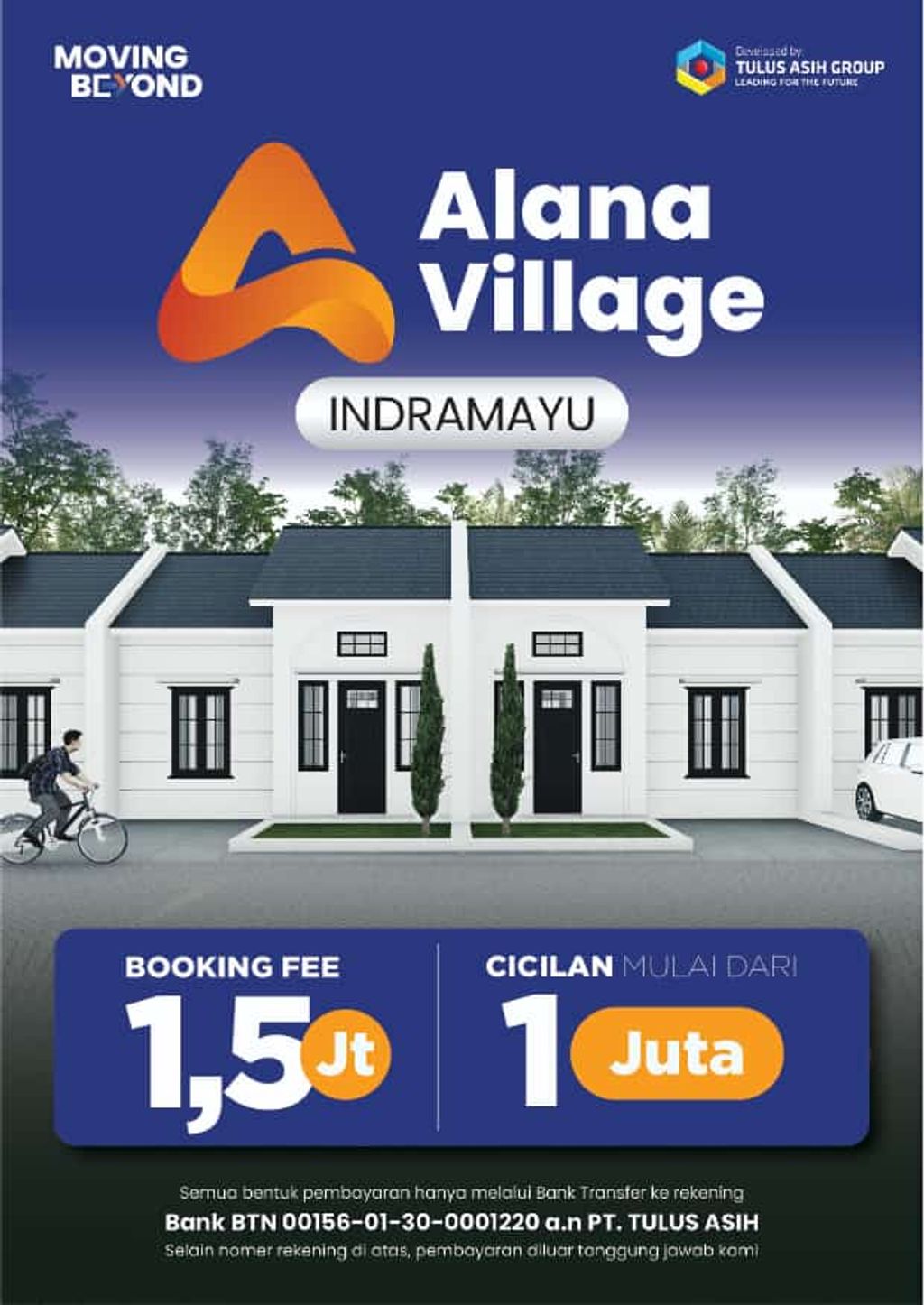 foto tampak rumah tipe 30/60 perumahan ALANA VILLAGE INDRAMAYU
