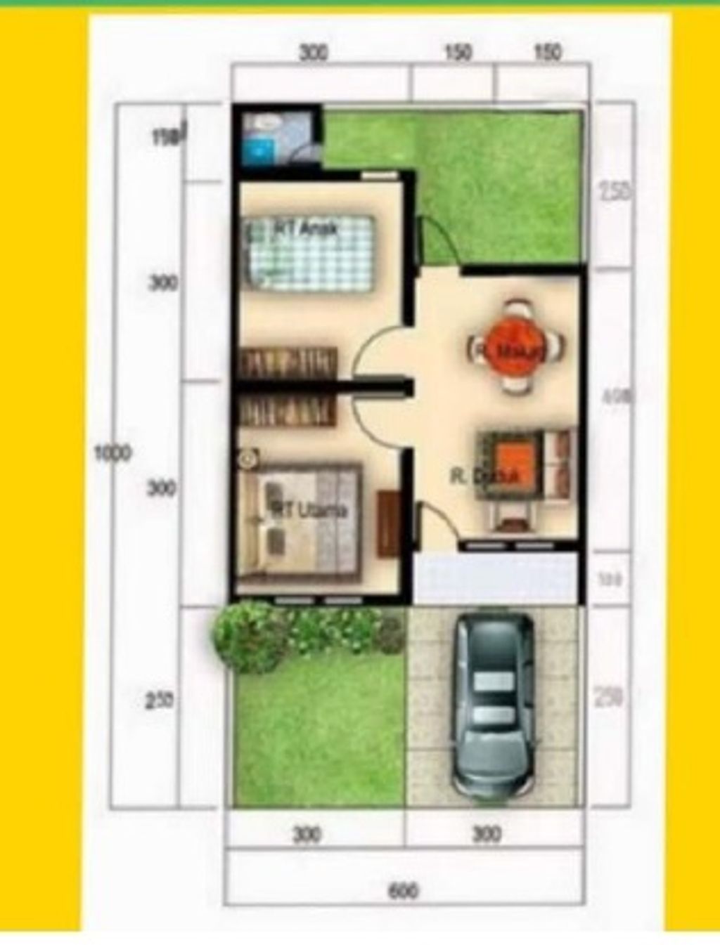 foto denah rumah tipe 32/90 perumahan GRAHA MANASA 2