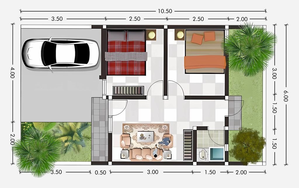 foto denah rumah tipe 30/63 Pesona Park perumahan PESONA PARK RESIDENCE