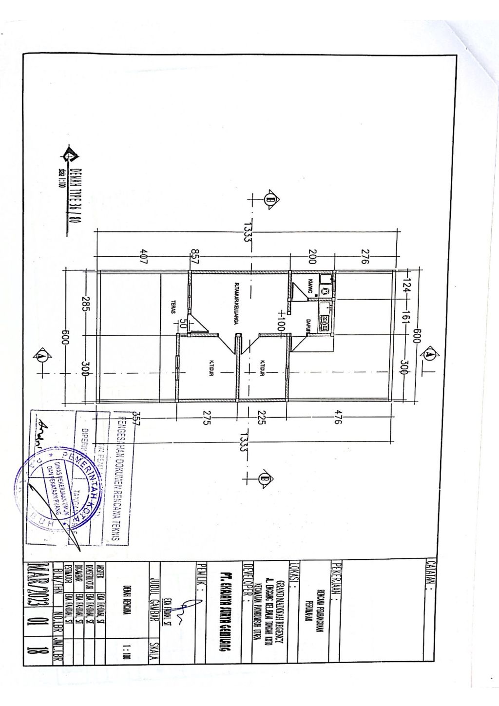foto denah rumah tipe 36 perumahan GRAND MADINAH REGENCY