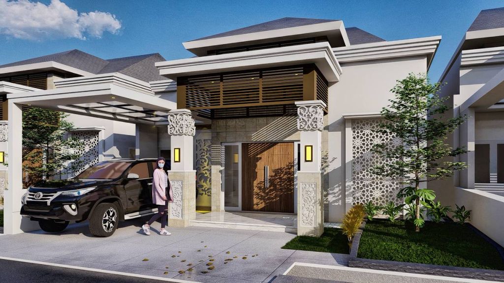 foto tampak rumah tipe A - President perumahan BROOKLYN TOWNHOUSE