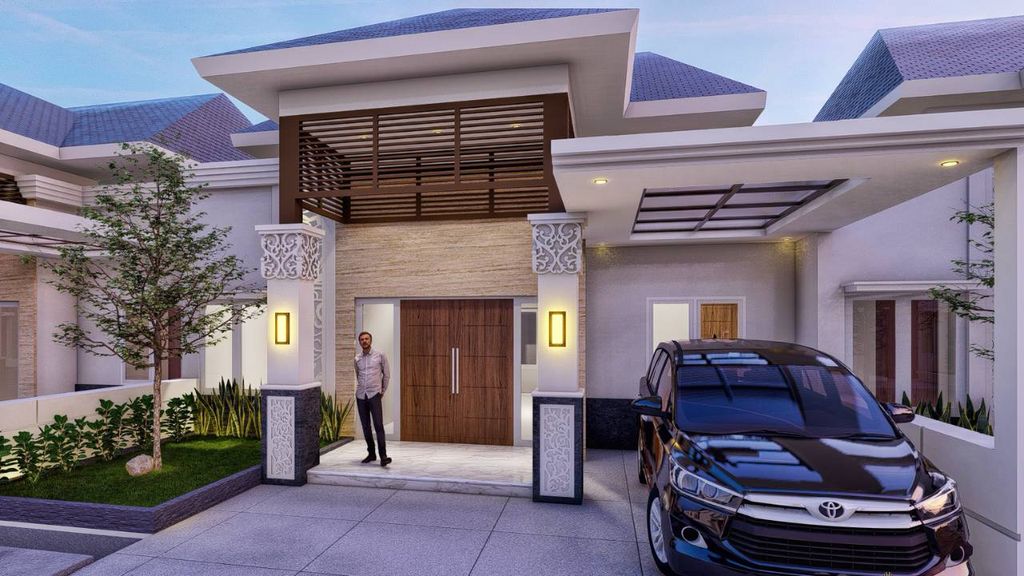 foto tampak rumah tipe B - Empire perumahan BROOKLYN TOWNHOUSE