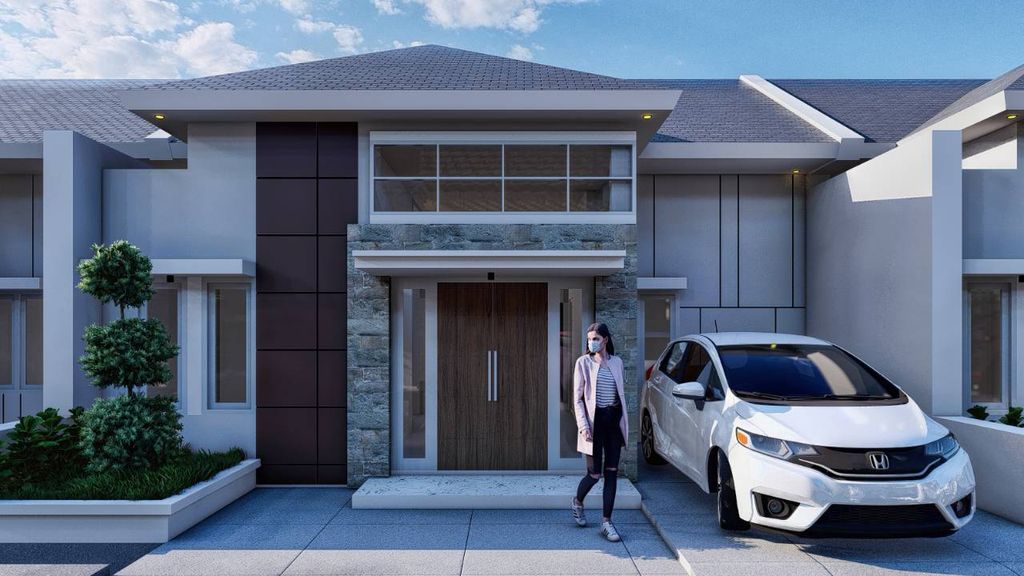foto tampak rumah tipe C - Crown perumahan BROOKLYN TOWNHOUSE