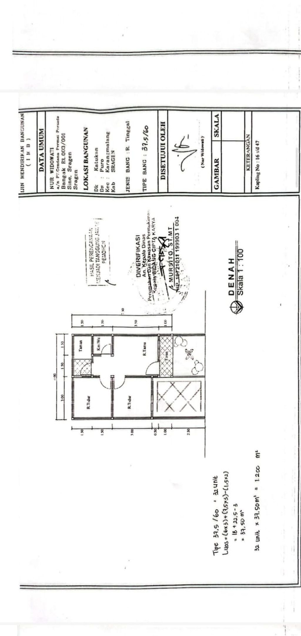 foto denah rumah tipe CENDANA perumahan GRIYA CENDANA PURO 3