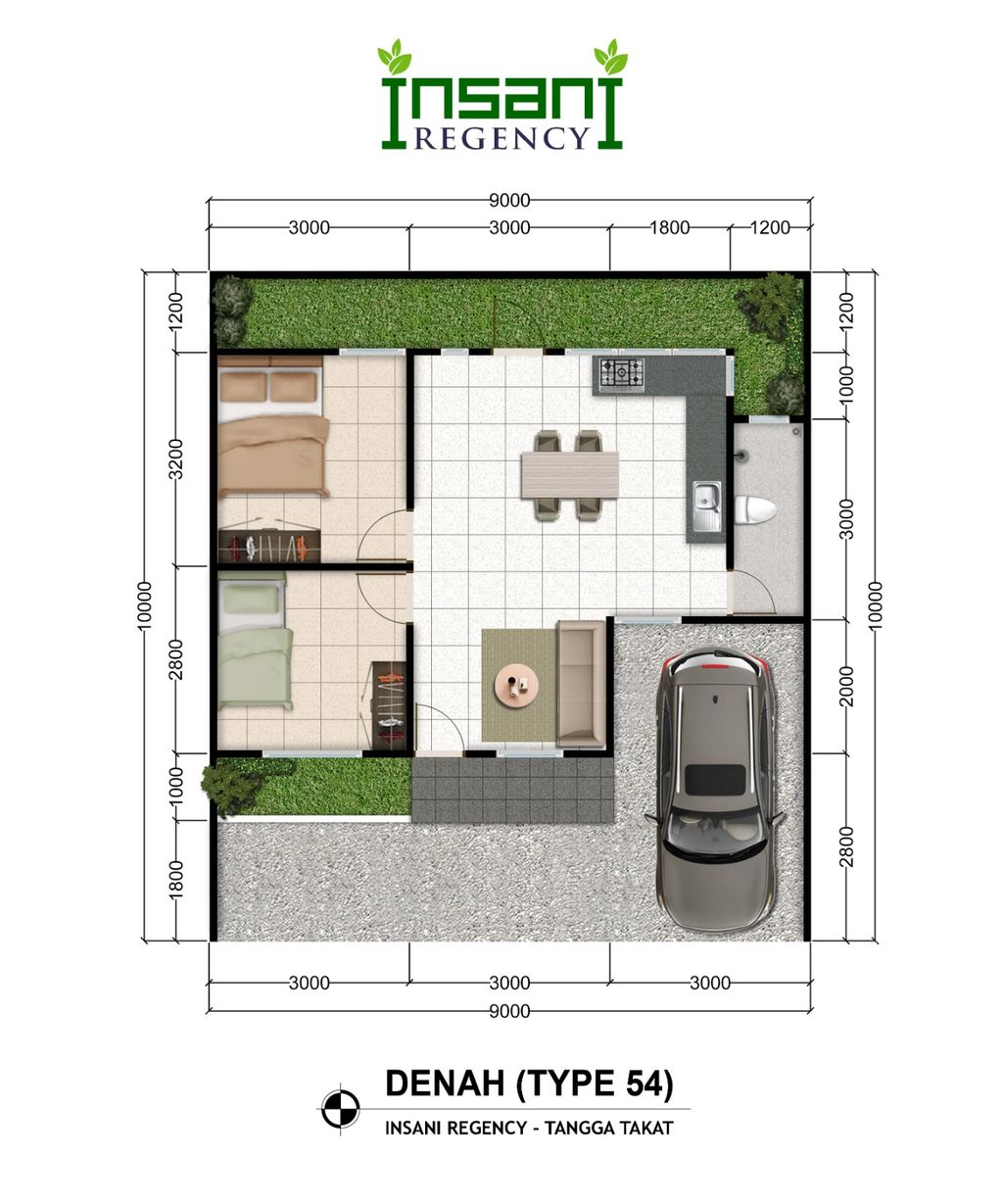 foto denah rumah tipe Rumah Tinggal 54/100 perumahan Perumahan Insani Regency