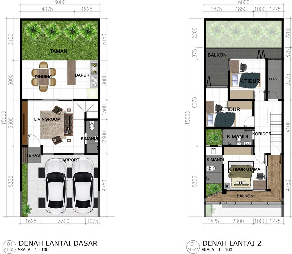 foto tampak rumah tipe 6 hillside perumahan Balboa Estate Pondok Cabe Hillside