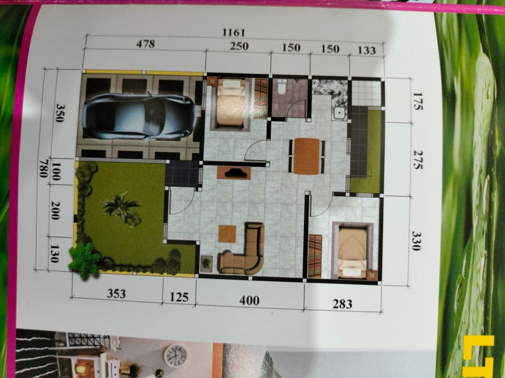 foto denah rumah tipe PHIRUS perumahan REZANNA RESIDENCE 2