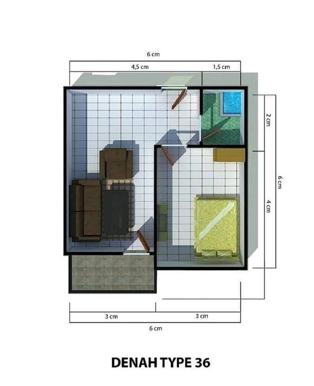 foto denah rumah tipe 36 perumahan OSAKA DREAM LAND
