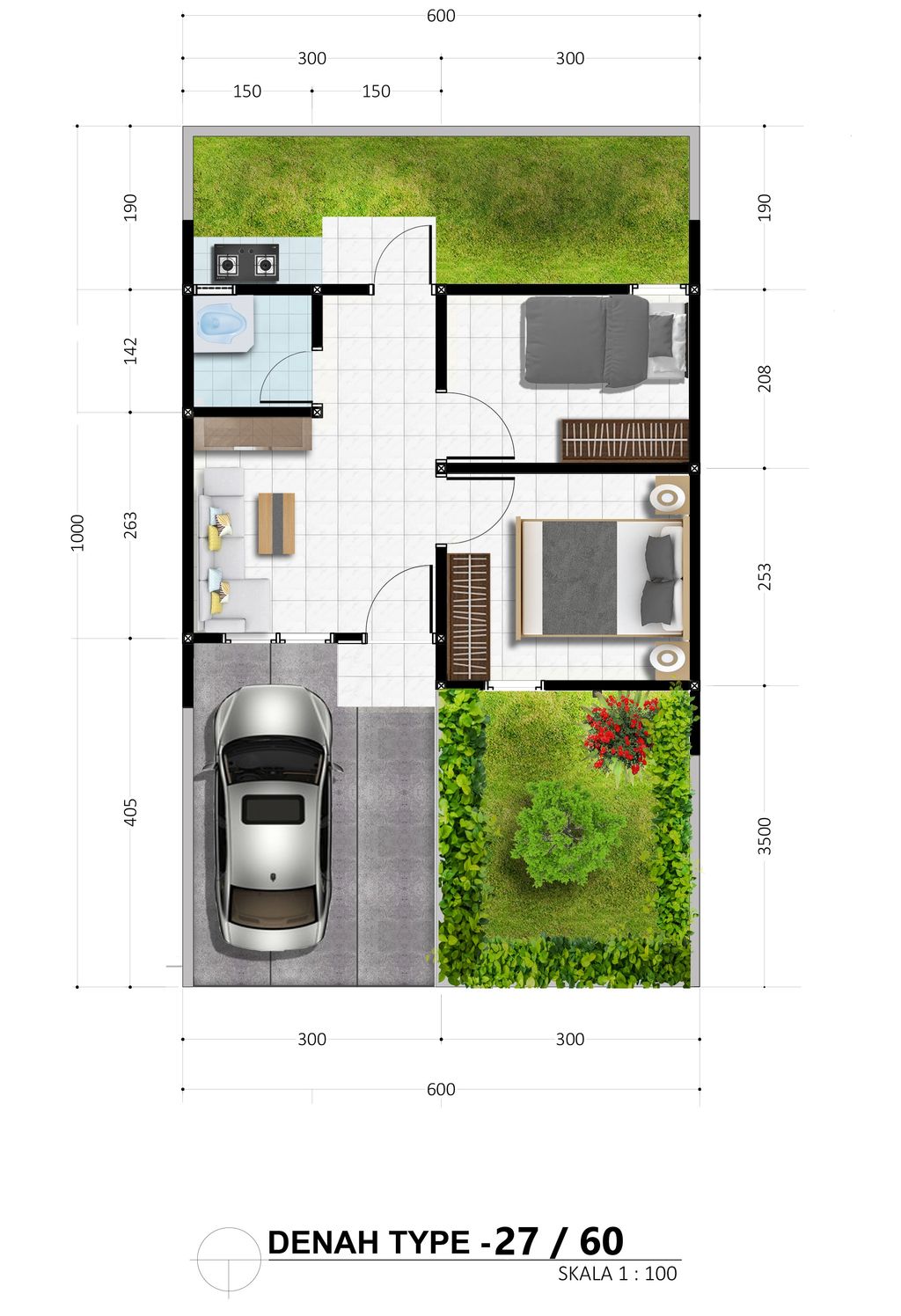 foto denah rumah tipe HARGA BARU SUBSIDI perumahan Mutiara Citra Residence 2