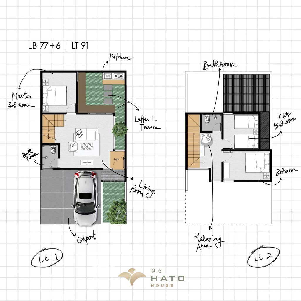 foto denah rumah tipe 3 BR EXTRA HATO HOUSE perumahan Perumahan Shoji Land