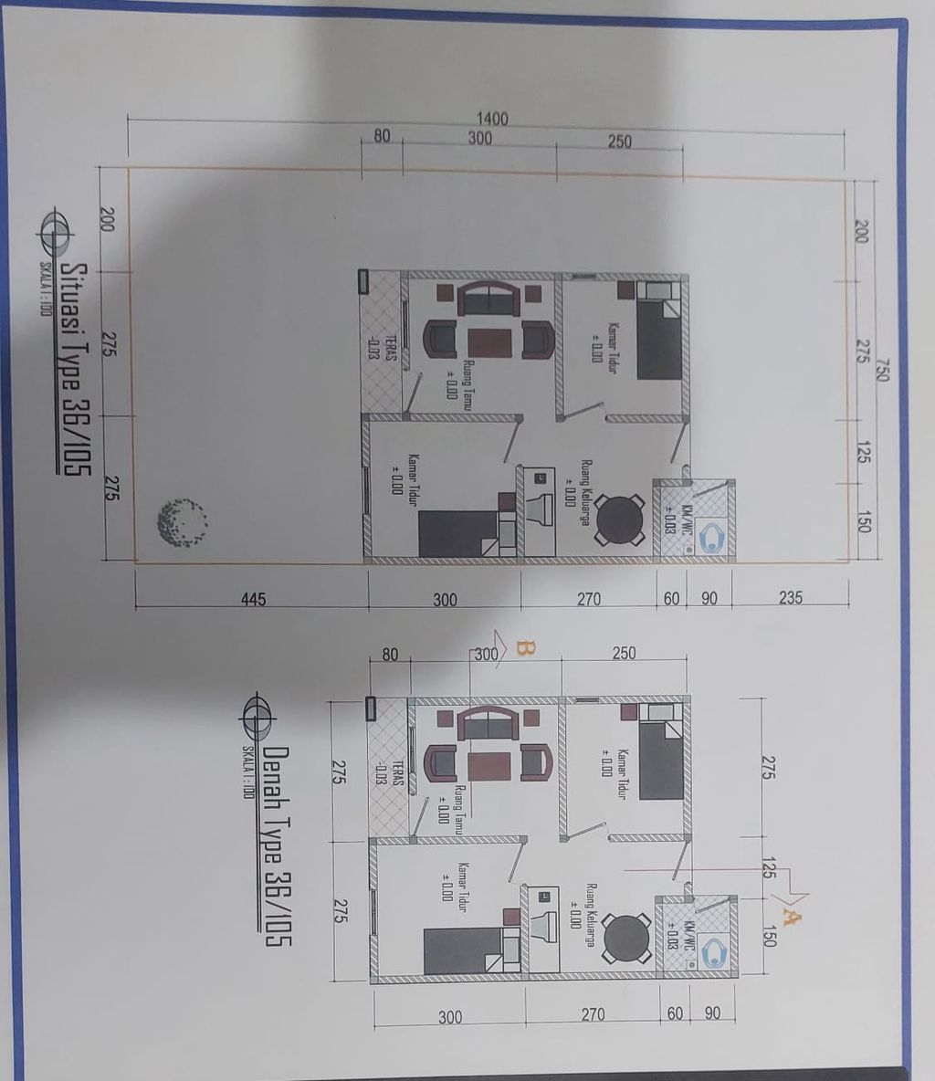 foto denah rumah tipe 36/105 perumahan Celebes Residence