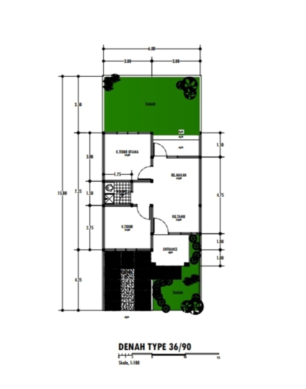foto denah rumah tipe 36/PMK102/150/2024 perumahan GRAND TAPIAN RESIDENCE 2