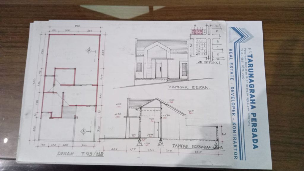 foto denah rumah tipe Blok H-22 perumahan PANORAMA BANJARAN