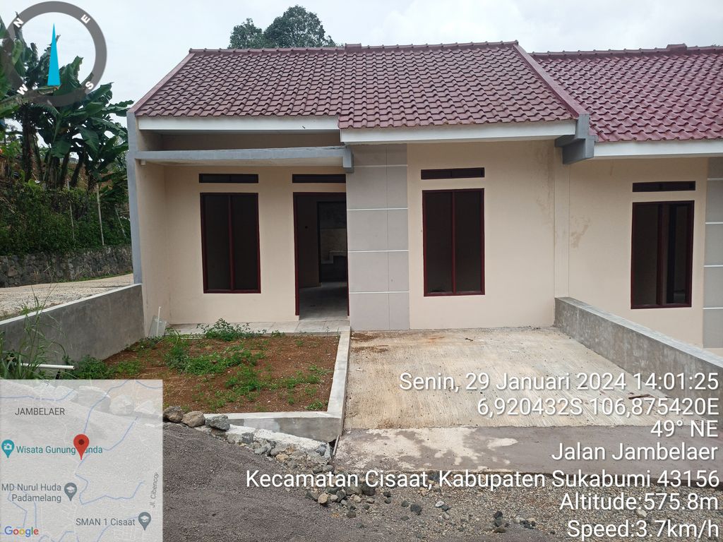 foto tampak rumah tipe 34/63 perumahan Pesona Putri Sunda
