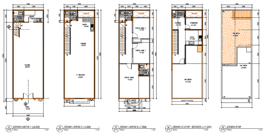 foto denah rumah tipe Rukan Exclusive I - 75 perumahan RUKAN EXCLUSIVE