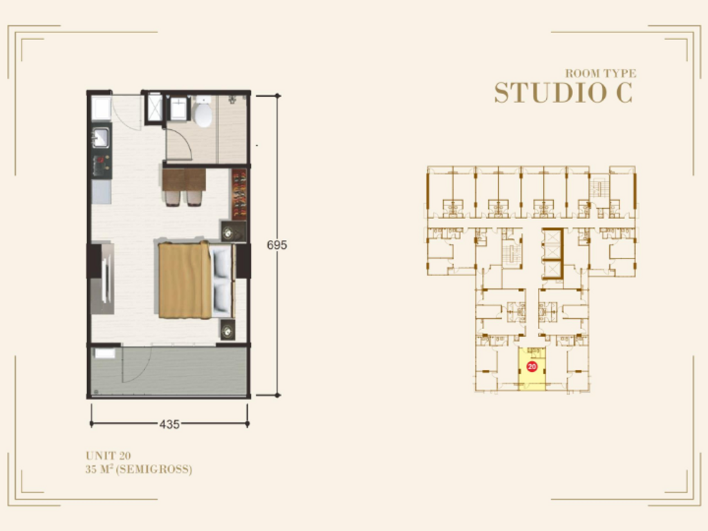 foto denah rumah tipe Studio C perumahan TAMANSARI TERA RESIDENCE