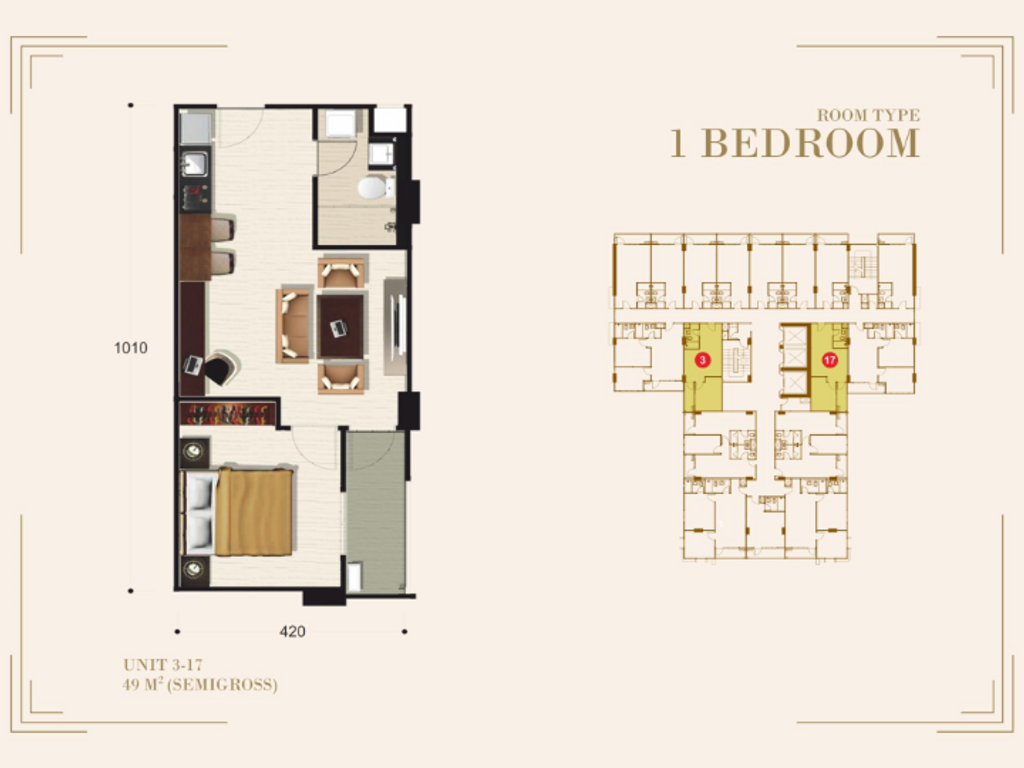 foto denah rumah tipe 1 Bedroom perumahan TAMANSARI TERA RESIDENCE