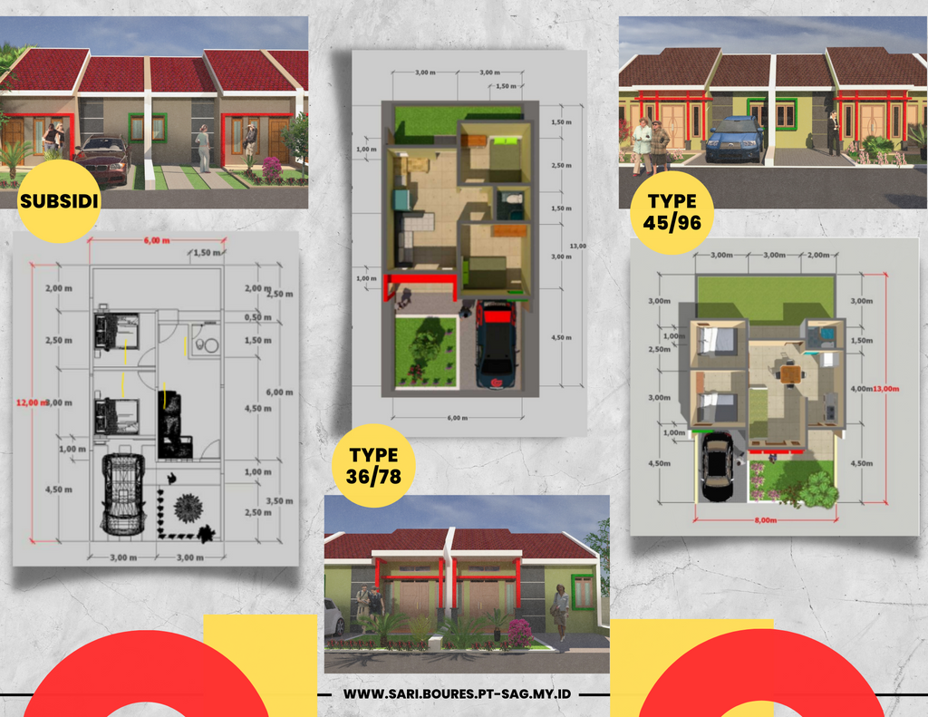 foto denah rumah tipe 36/72 (Baru) perumahan Sari Bougenville Residence
