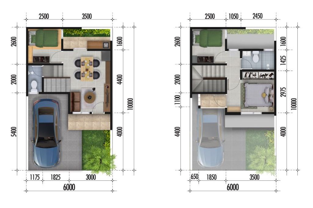 foto denah rumah tipe DHYA DELUXE perumahan GRAHA RAYA FORTUNE GARDEN