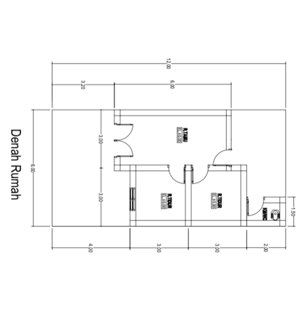 foto denah rumah tipe 36/72 (gcr 8) perumahan Green City Residence 8