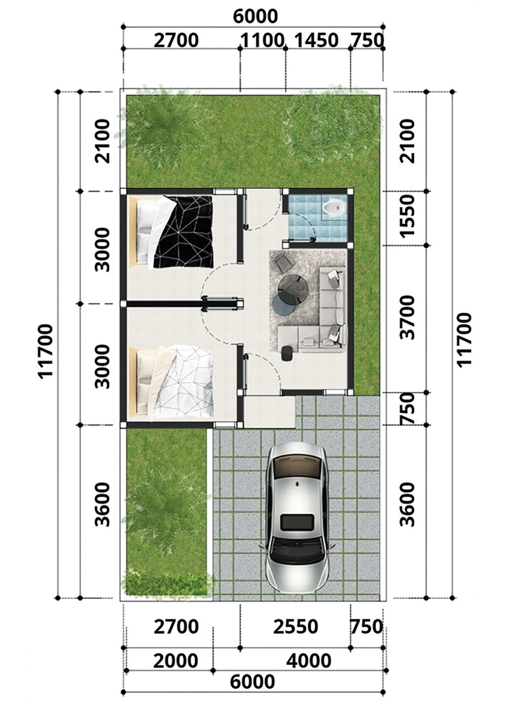 foto denah rumah tipe 30 perumahan CITRA GARDEN 2