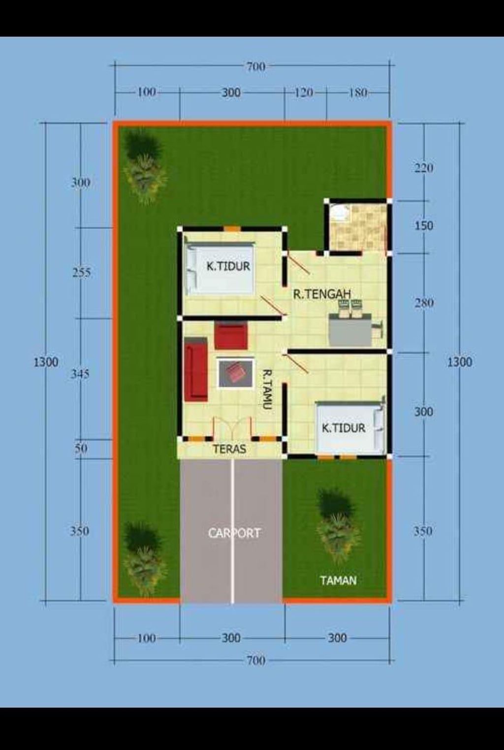 foto denah rumah tipe 36 perumahan PURI KONGGOASA