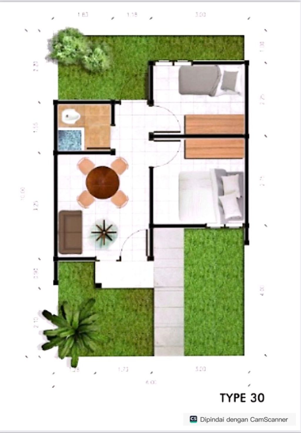 foto denah rumah tipe 30/60.. perumahan Gardenia 2 cileungsi