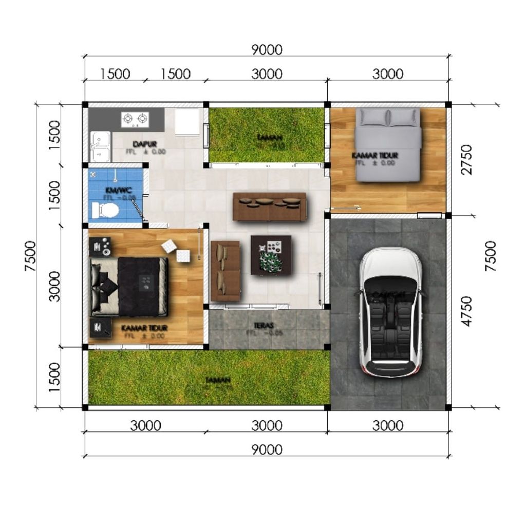 foto denah rumah tipe 40/81 perumahan ASTINA RESIDENCE KALIJAMBE