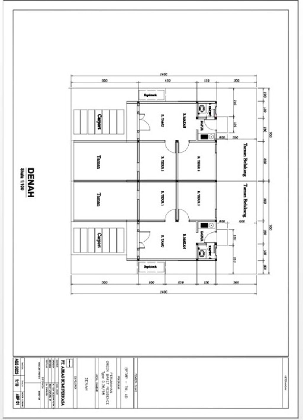 foto denah rumah tipe 36 perumahan Green Baret Residence
