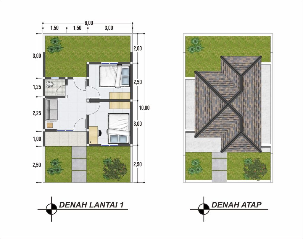foto denah rumah tipe 30/68 perumahan ASTINA RESIDENCE KALIJAMBE