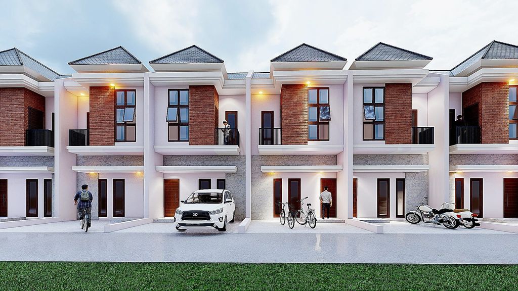 foto tampak rumah tipe 45 perumahan VILLA LANDMARK