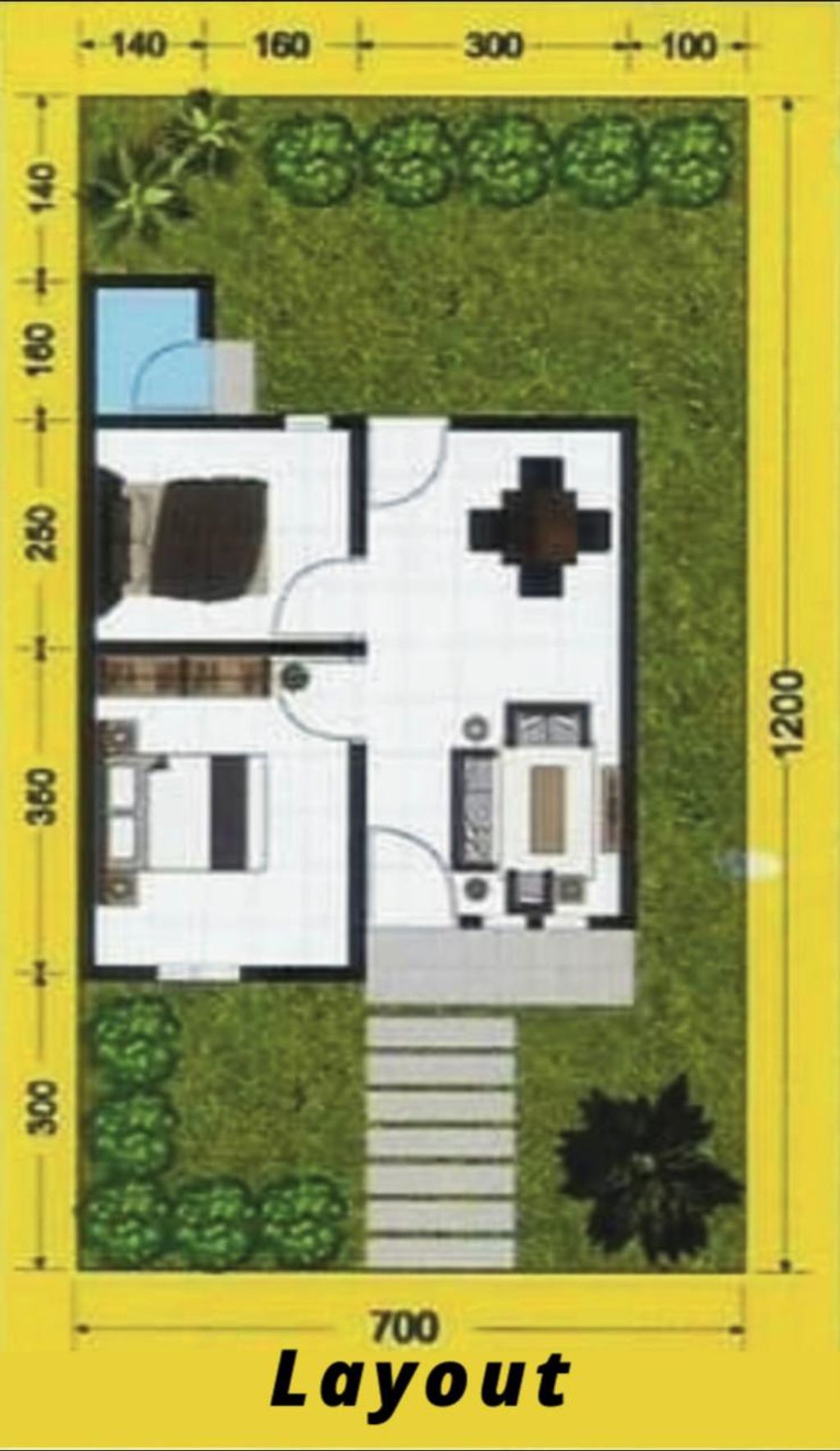 foto denah rumah tipe 36/108 perumahan VILLA NIRWANA BEACH