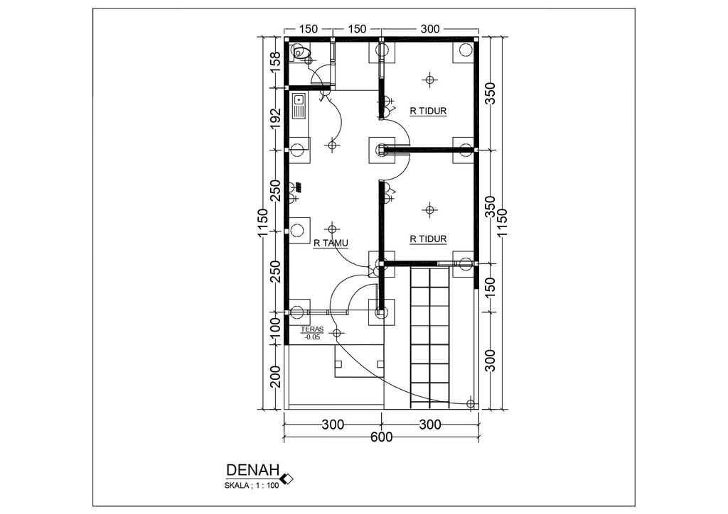 foto denah rumah tipe 52 perumahan De saxofone Town House V 1