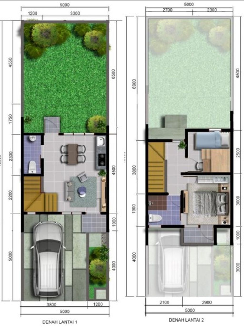 foto denah rumah tipe SA 52/115 perumahan Harvest City