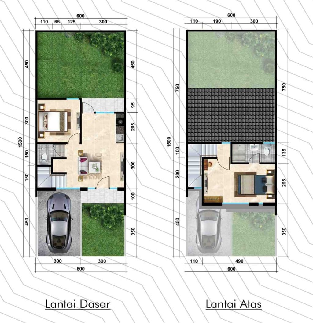 foto denah rumah tipe Verna Maja Std perumahan CitraLand Palembang - Cluster Lugano